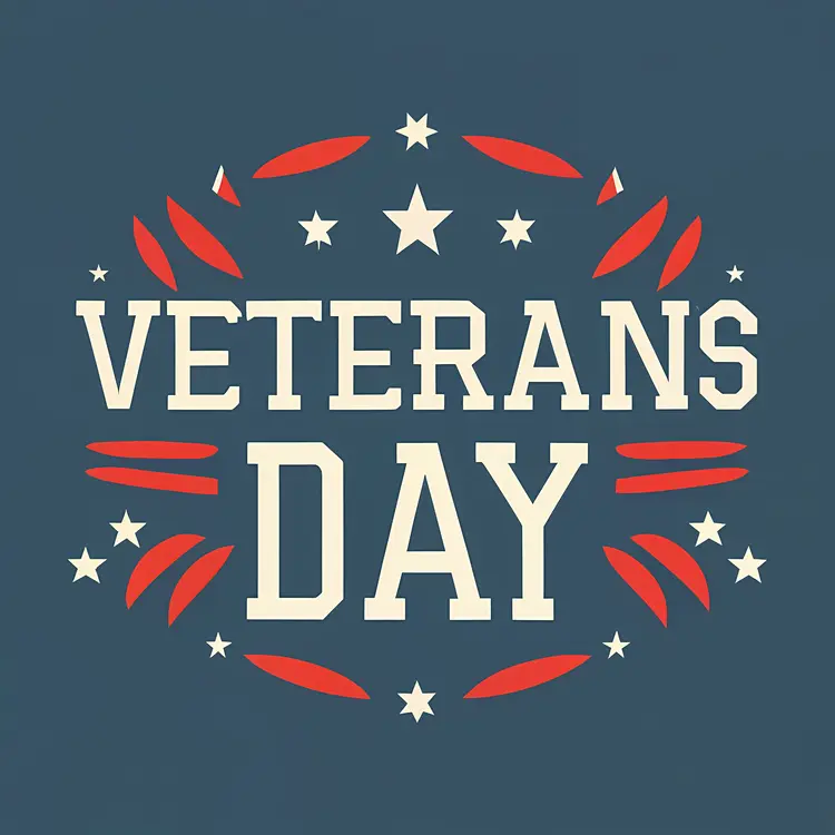 Veterans Day Poster with Stars and Stripes