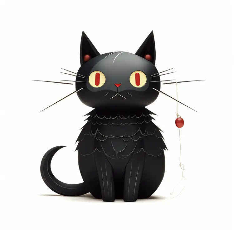 Cute Black Cat Illustration
