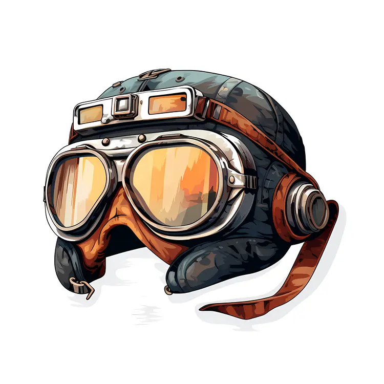 Vintage Aviator Helmet with Goggles