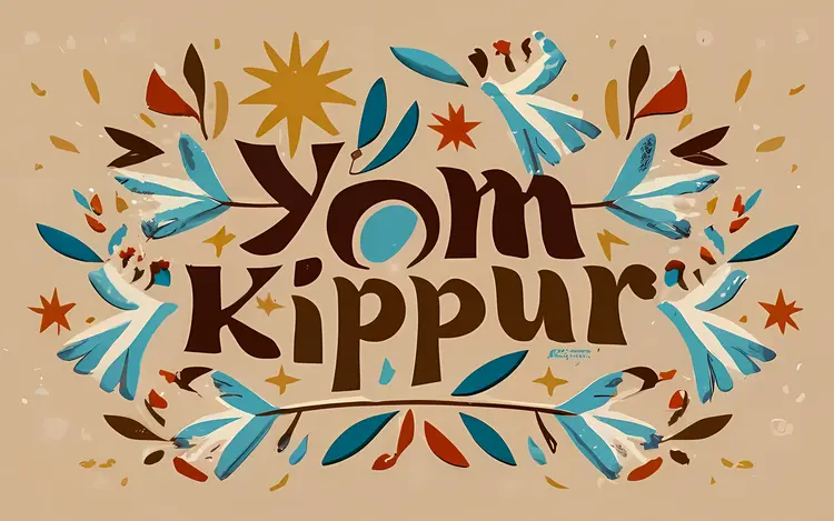 Yom Kippur Text with Decorations