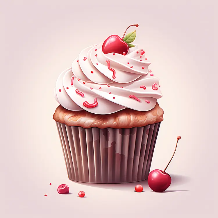 Classic Cupcake with Cherry