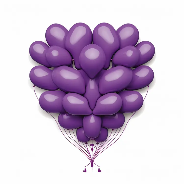 Heart-Shaped Purple Balloons for Celebrations