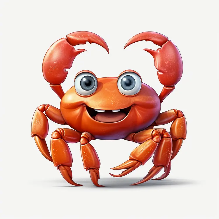 Cute Cartoon Red Crab