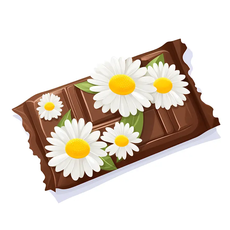 Chocolate Bar with Daisies Decoration