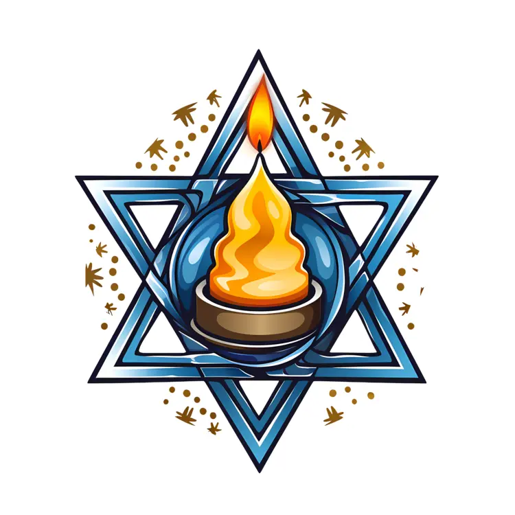 Blue Star with Single Candle for Festival Decoration