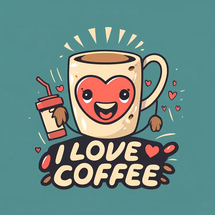Happy Coffee Cup with Drink Illustration