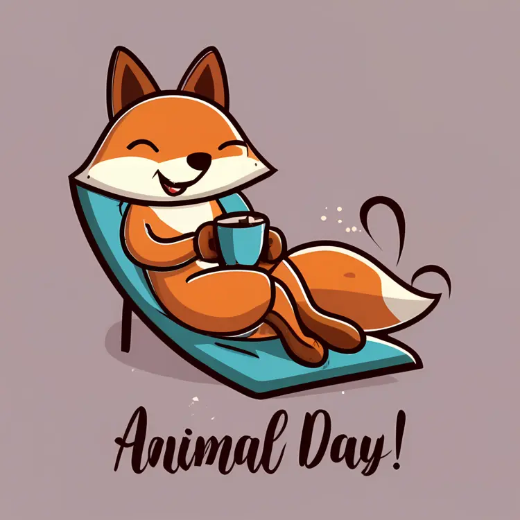 Relaxing Fox on Animal Day
