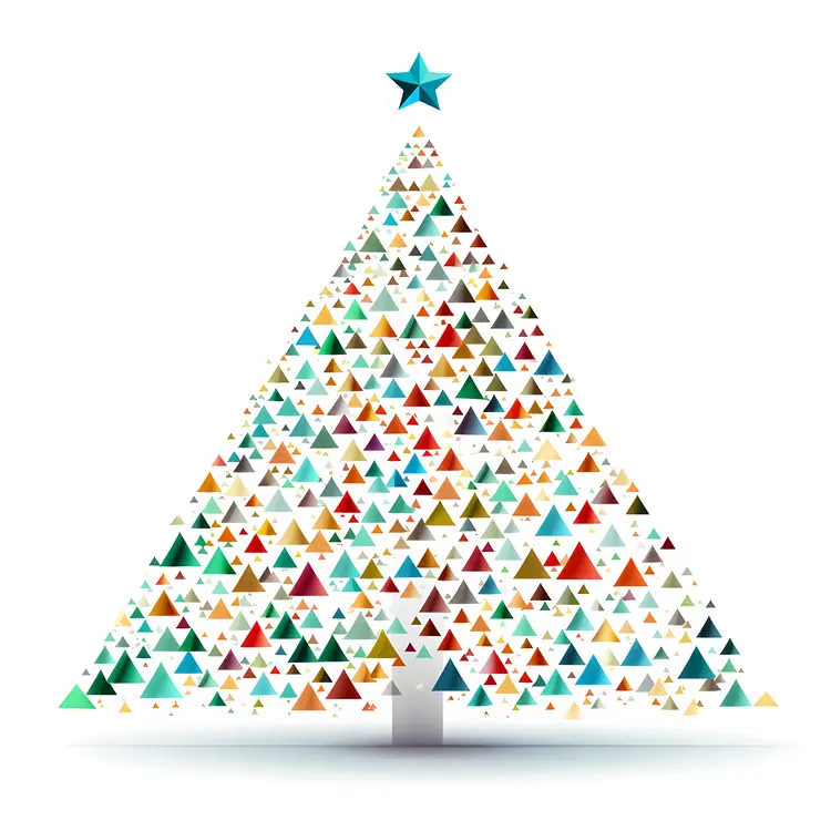 Colorful Triangle Christmas Tree with Star