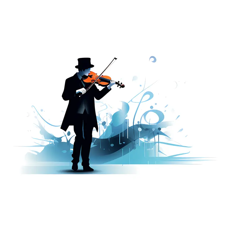 Violinist in Black Suit