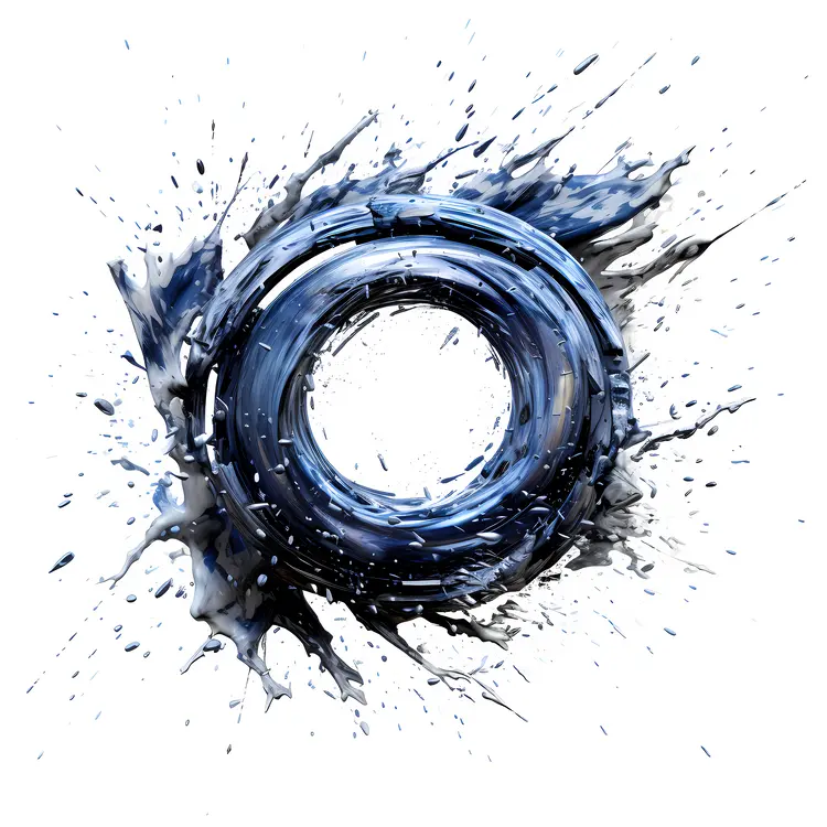 Dynamic Blue Splash Circle Abstract Art