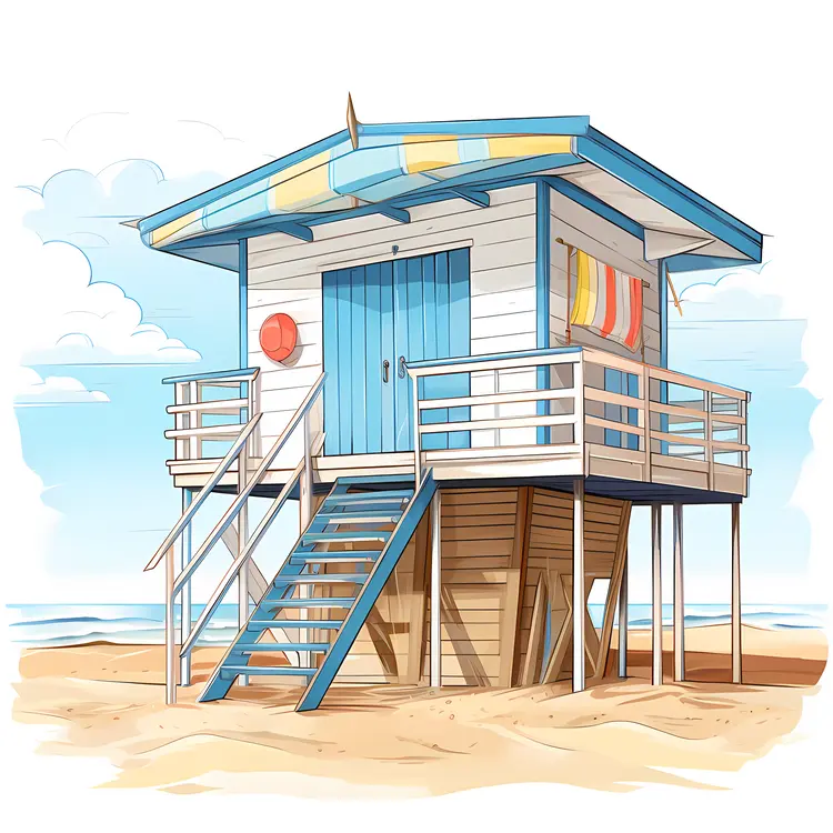 Small cute doodle beach house