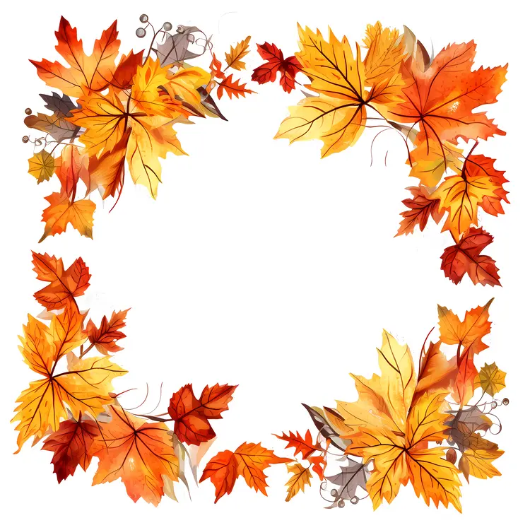 Colorful Autumn Leaves Frame