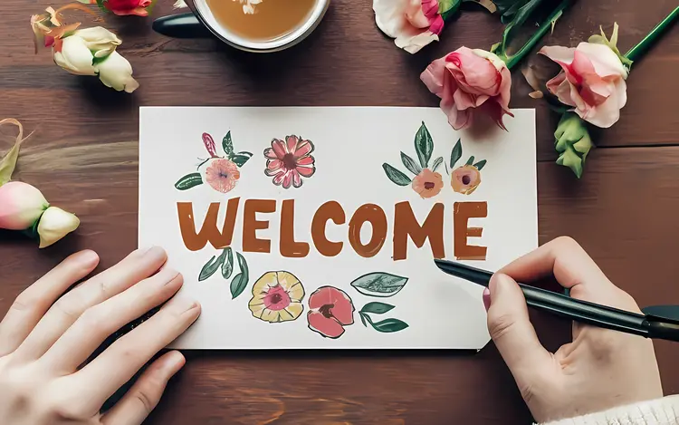 Handwritten Welcome Card