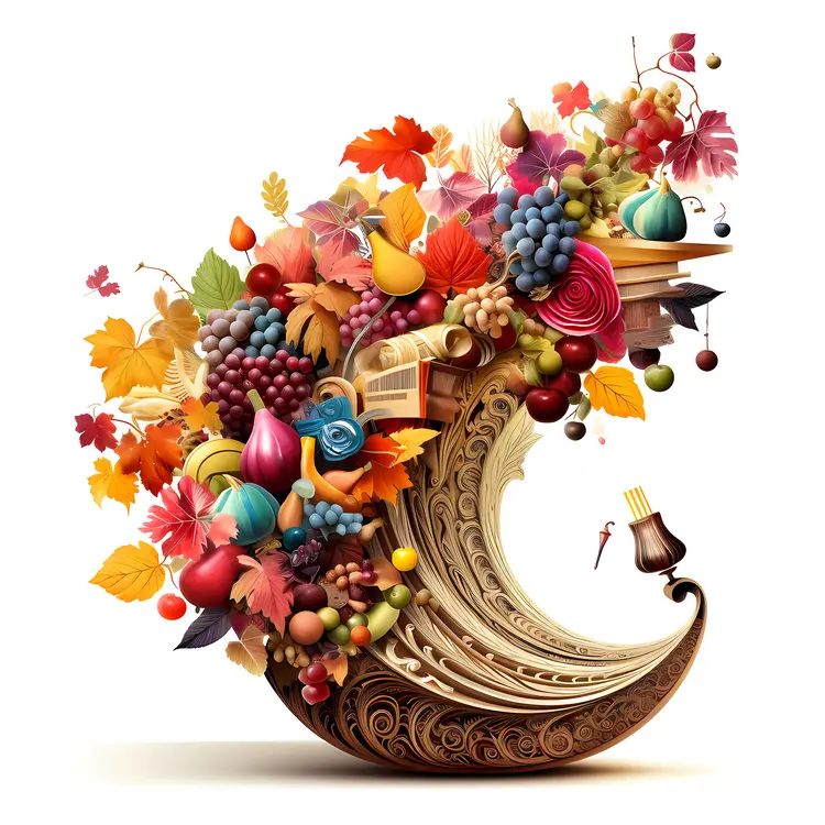 Cornucopia with Autumn Harvest