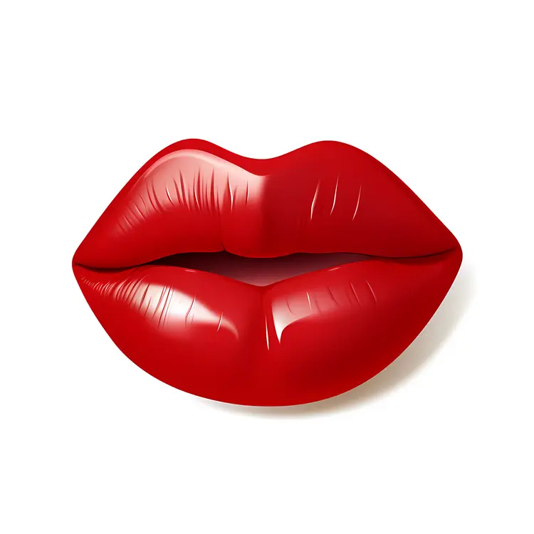 Glossy Red Lips Illustration