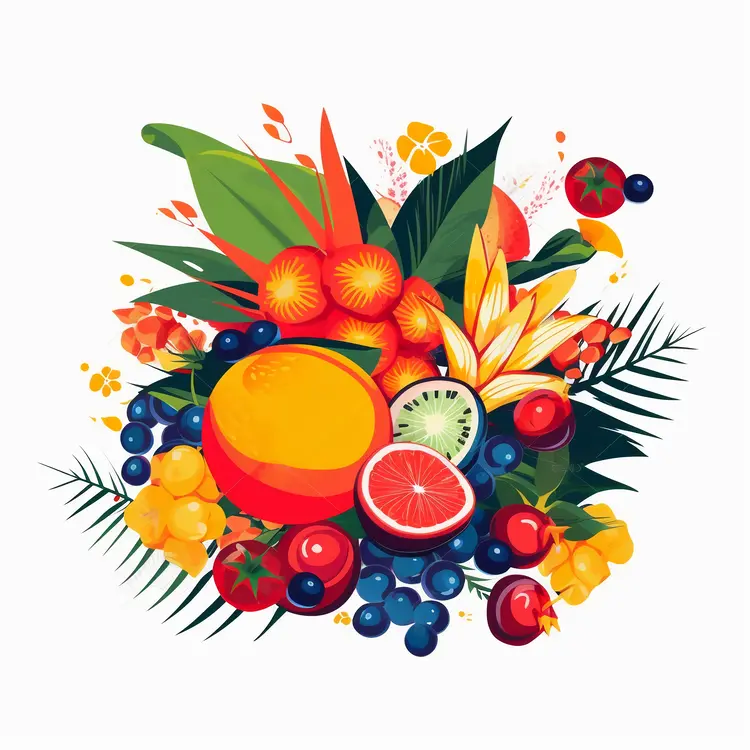 Colorful Tropical Fruit Illustration