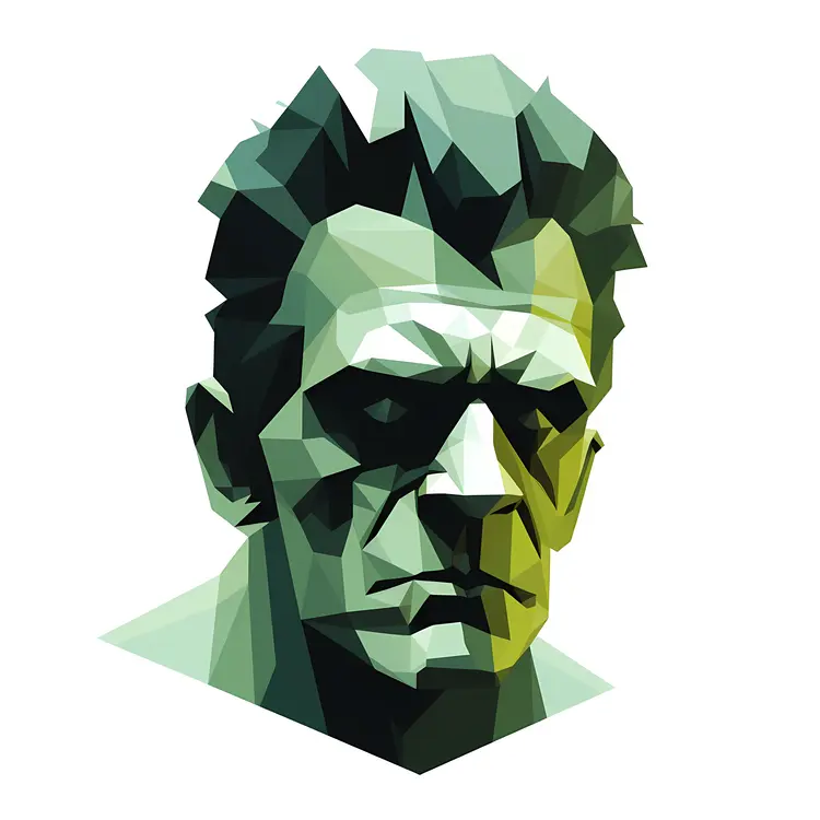 Geometric Frankenstein Monster Front Profile