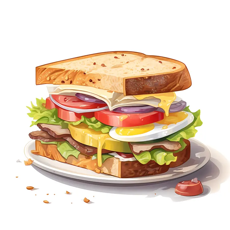 Mouth-Watering Sandwich with Melting Cheese