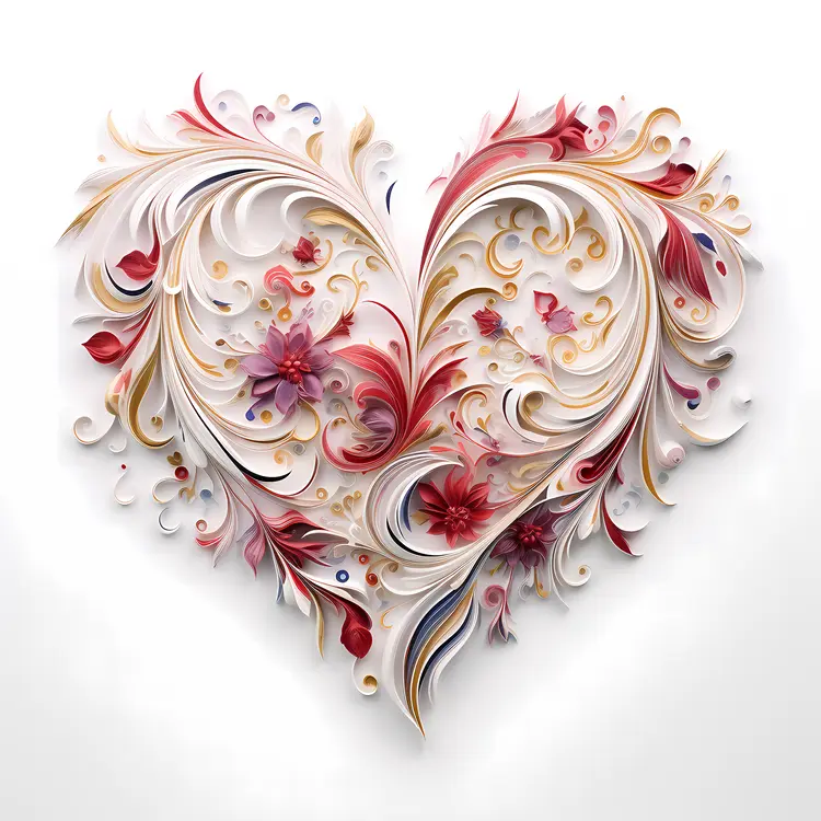 Intricate Floral Heart Design