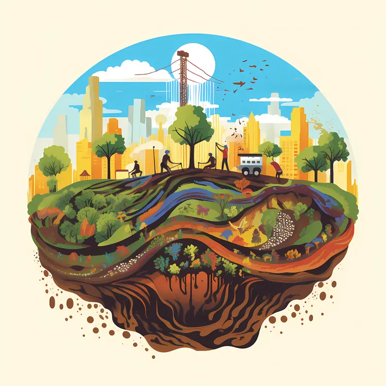City and Nature Harmony Illustration