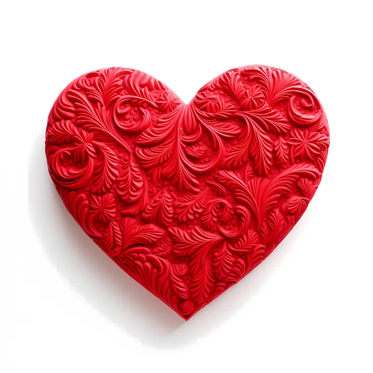 Red Embossed Heart