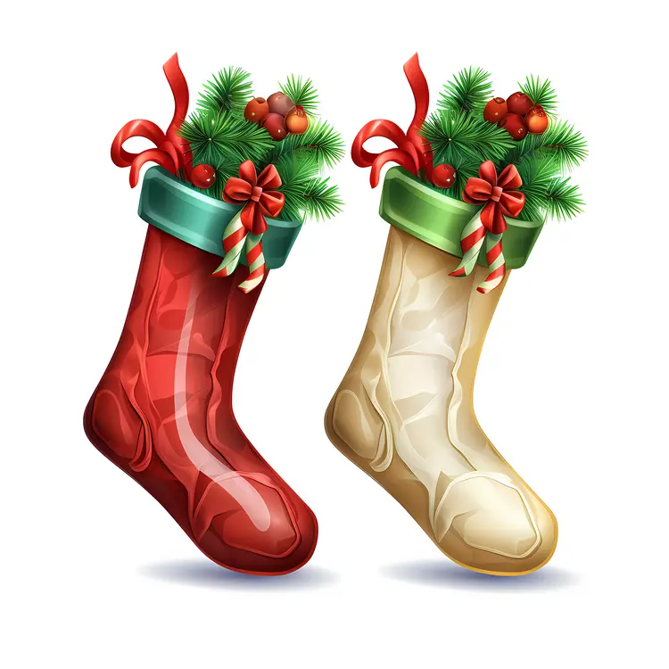 Colorful Christmas Stockings with Holiday Decor