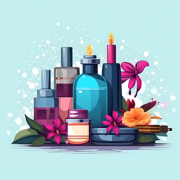 Perfume Bottles with Floral Design