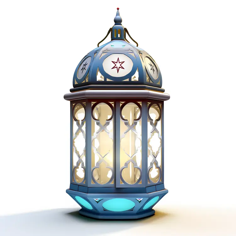 White Lantern with Star Patterns