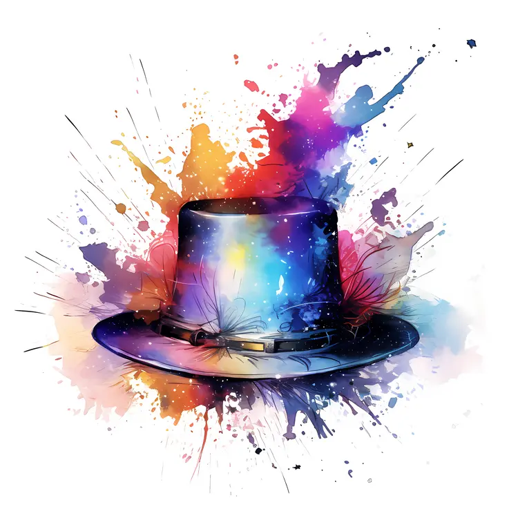 Blue Top Hat with Splash
