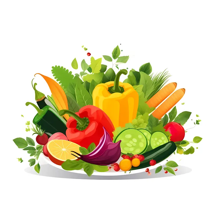 Colorful Fresh Vegetables Illustration