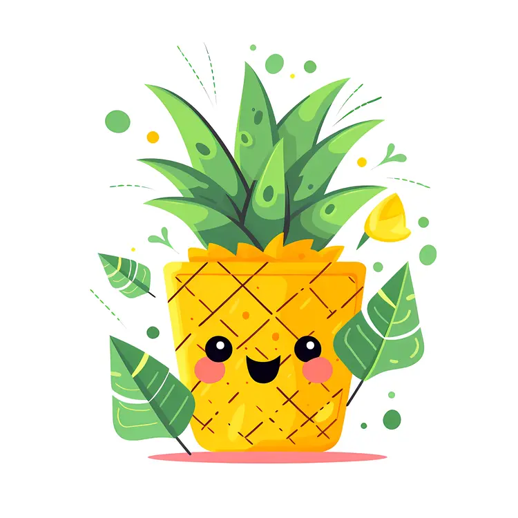 Cute Pineapple Cartoon Illustration