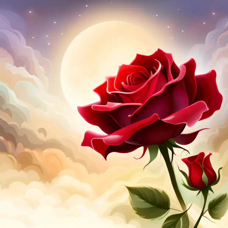 Red Rose under the Moonlight