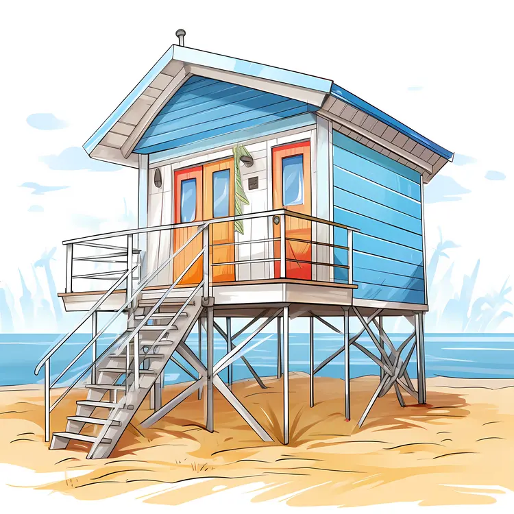 Small cute doodle beach house