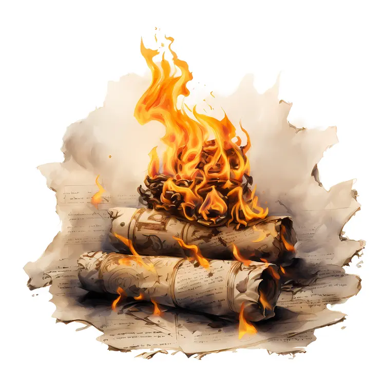 Burning Scrolls with Flames
