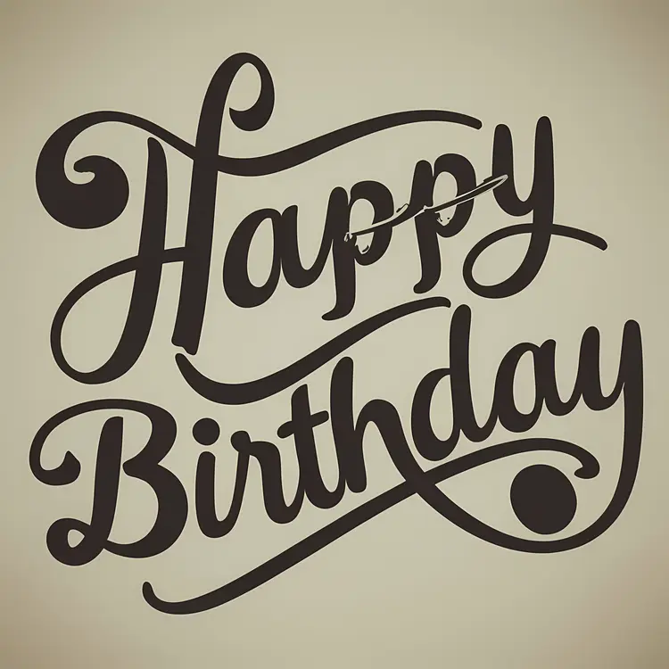 Happy Birthday Text with Elegant Script