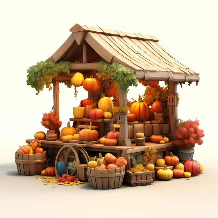 Rustic Pumpkin Stand in Autumn