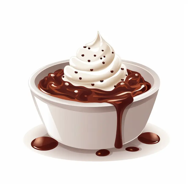 Chocolate Pudding with Cream Topping