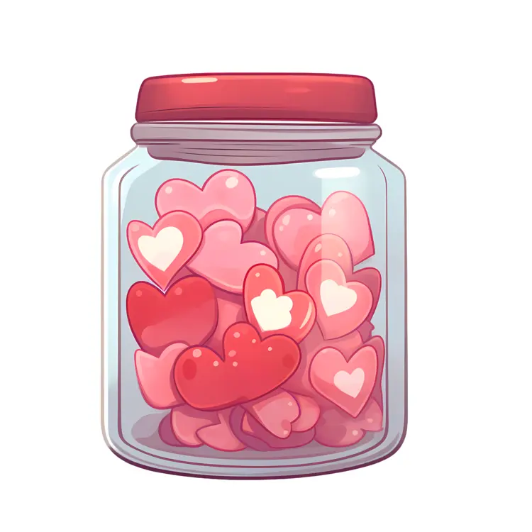 Hearts in a Jar Illustration