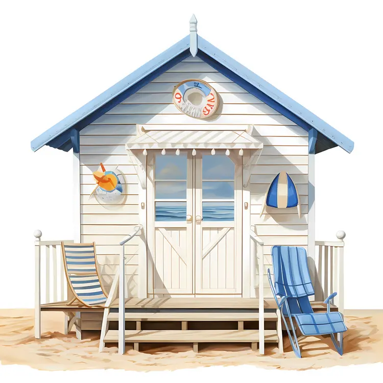 Cozy Beach House with Deck Chairs