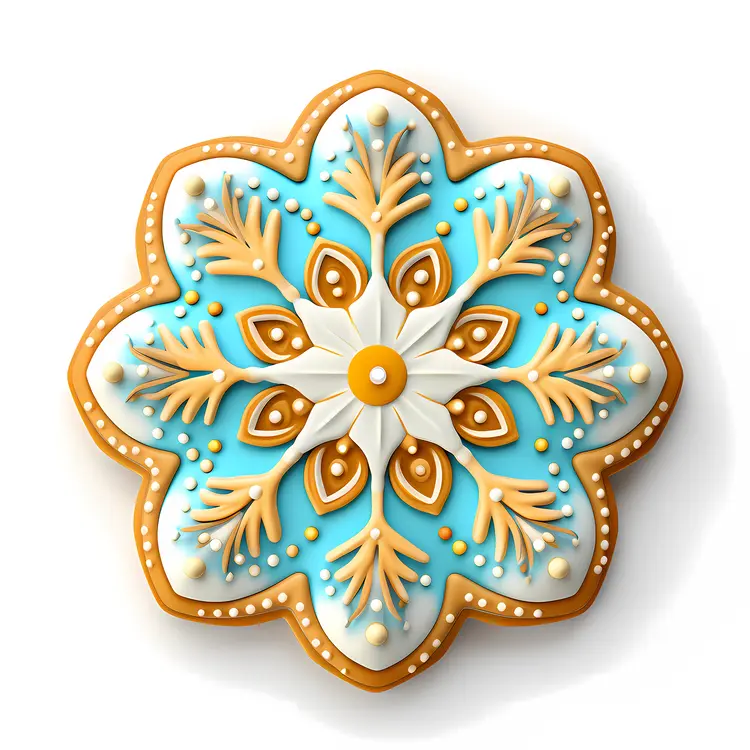 Blue and Gold Decorated Cookie