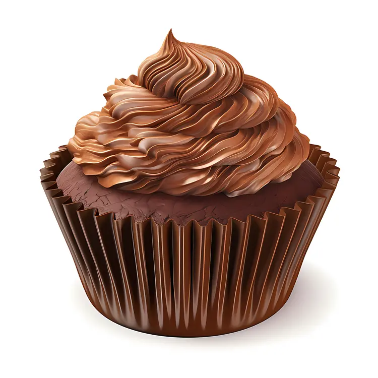 Chocolate Cupcake with Light Chocolate Frosting