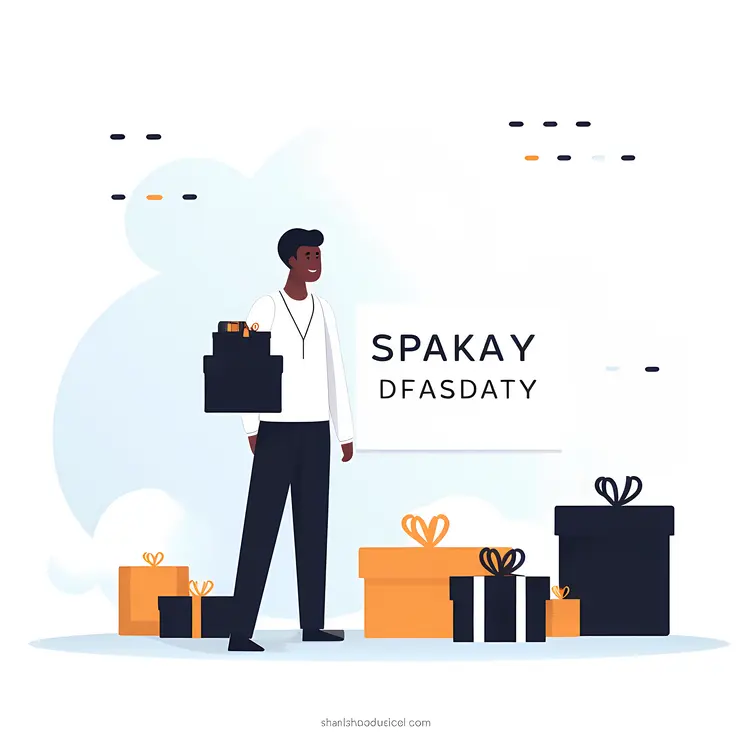 Man with Shopping Bags and Gifts