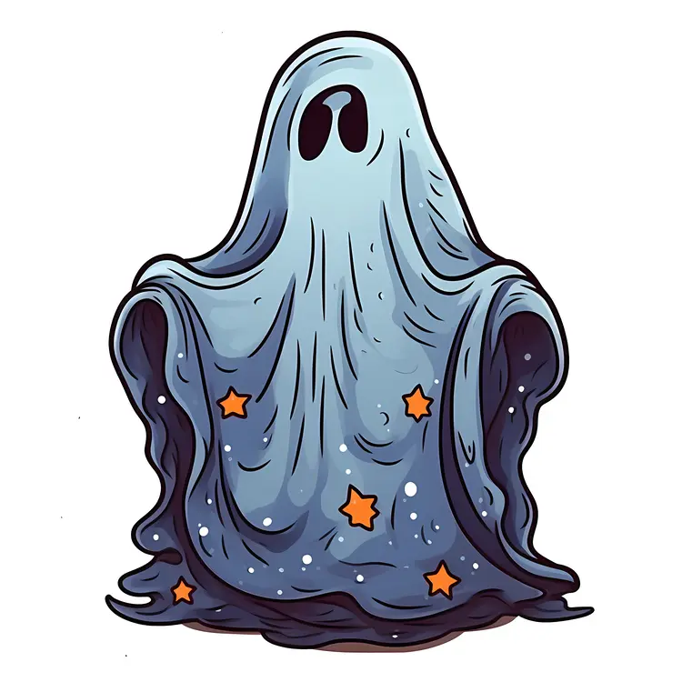 Spooky Ghost with Stars
