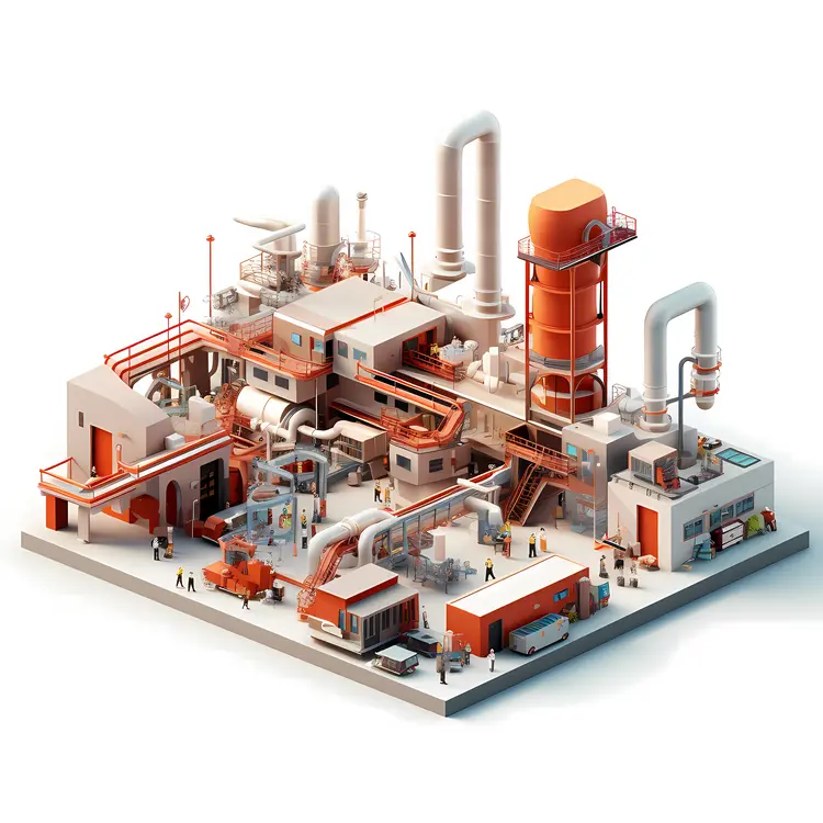 Red Industrial Plant