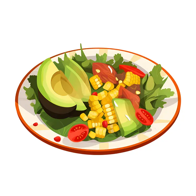 Fresh Avocado and Corn Salad Illustration