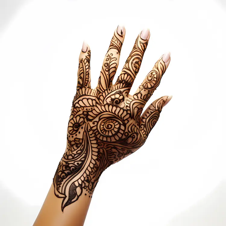 Beautiful Henna Tattoo on Hand
