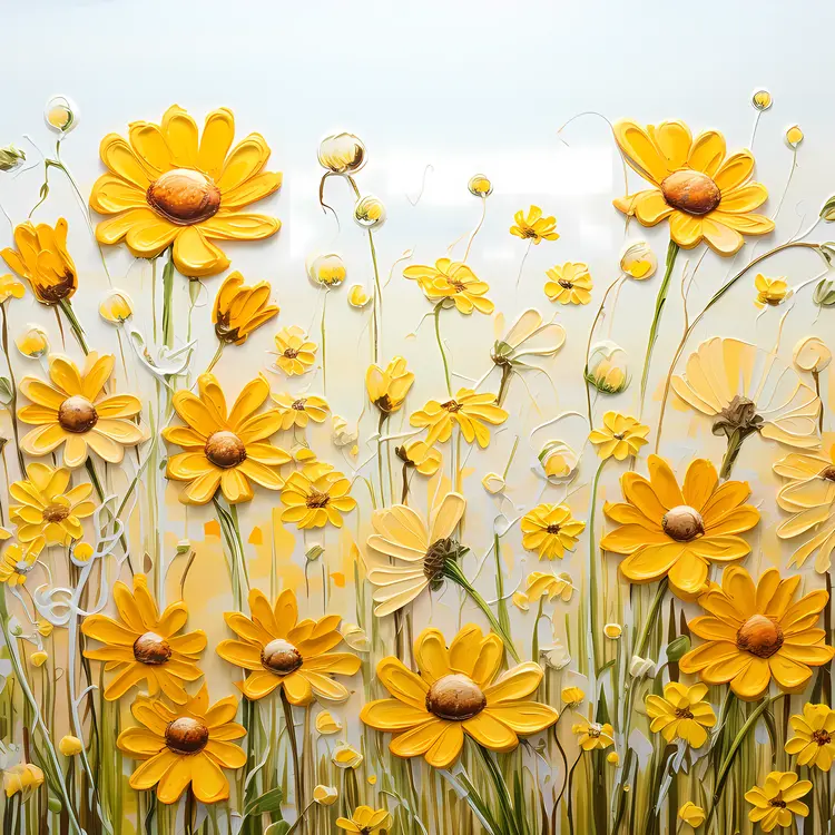 Yellow Flowers in a Garden