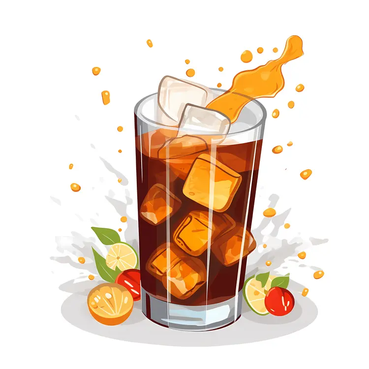 Refreshing Iced Drink with Citrus Fruits