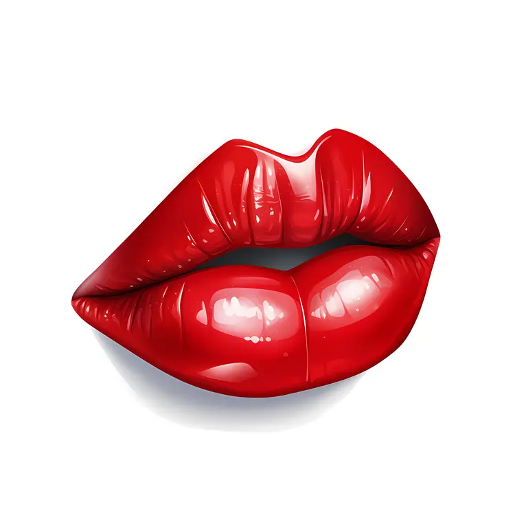 Shiny Red Lips