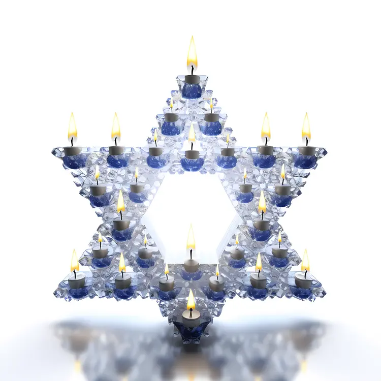 Crystal Star with Candles